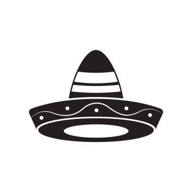 Sombrero Şapkası veya Meksika Şapka Simgesi Vektör Tasarımı.