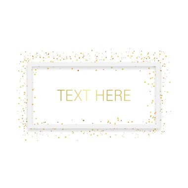 Konfeti Arkaplan Vektör Tasarımı ile Kare Çerçeve.