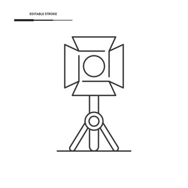 Sahne Işığı Simgesi Vektör Tasarımı.