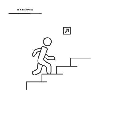 Merdiven Yukarı Simge Vektör Tasarımı.