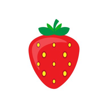 Çilek Simgesi Vektör Tasarımı. hisse illüstrasyonu...
