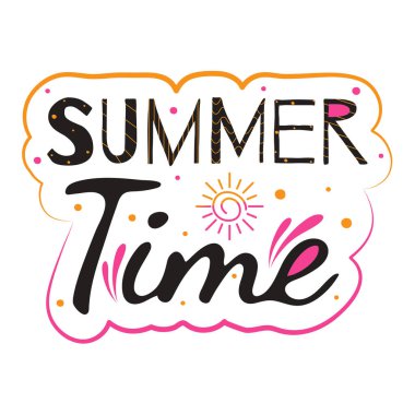 Yaz Zamanı Modern Kaligrafi Simgesi Vektör Tasarımı.