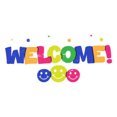Desenli Hoş Geldiniz Harf Vektörü Tasarımı.