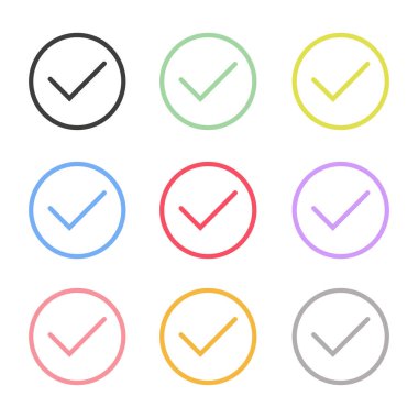 Tik Simgesi Set Vektör Tasarımı.