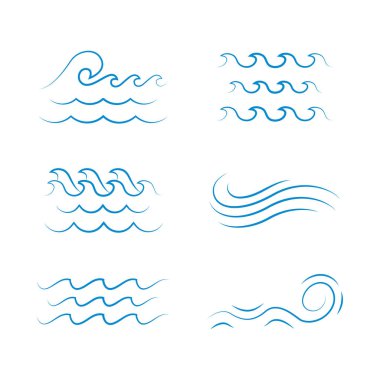 Water Wave Icon Set Vector Design.