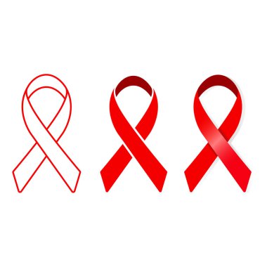 Dünya AIDS Günü Farkındalık Kurdelesi Vektör Tasarımı.
