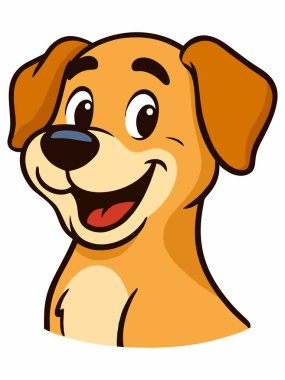 Şirin Mutlu Köpek Çizgi Filmi Vektör İllüstrasyonu