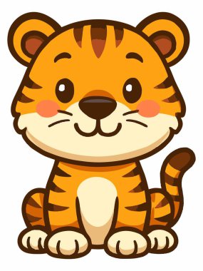 Bebek kaplan karikatür çizimi