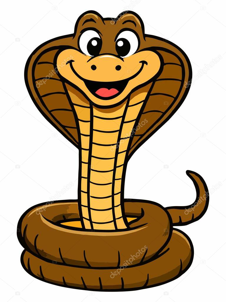 Cute cartoon snake character illustration
