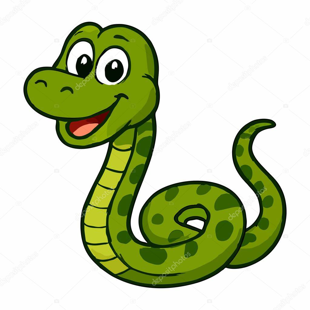 Cute cartoon snake character illustration