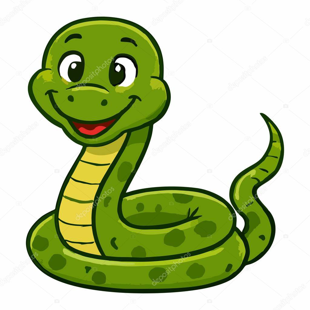 Cute cartoon snake character illustration
