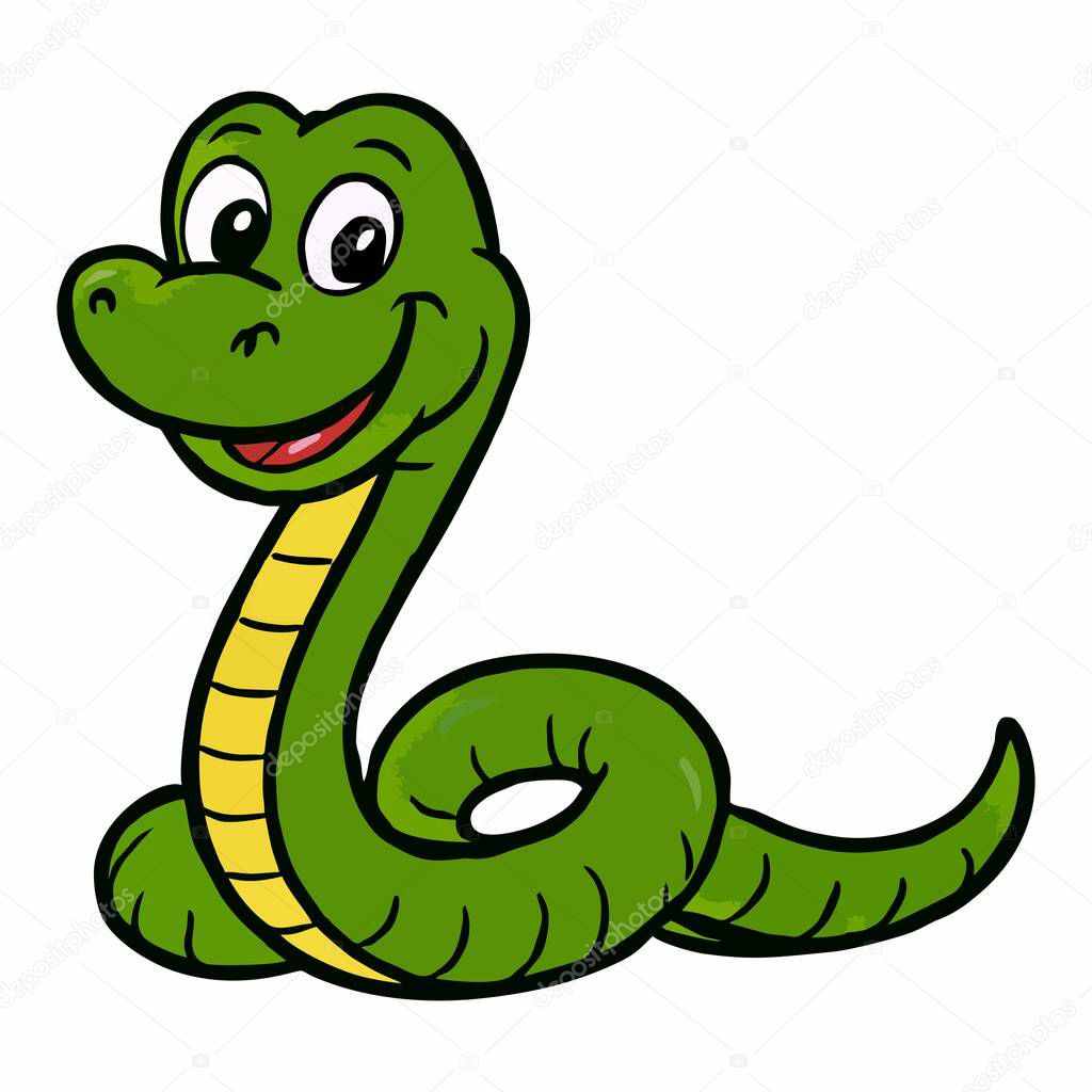 Cute cartoon snake character illustration