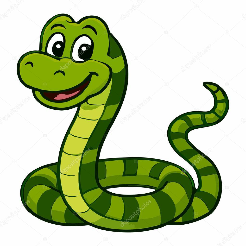 Cute cartoon snake character illustration