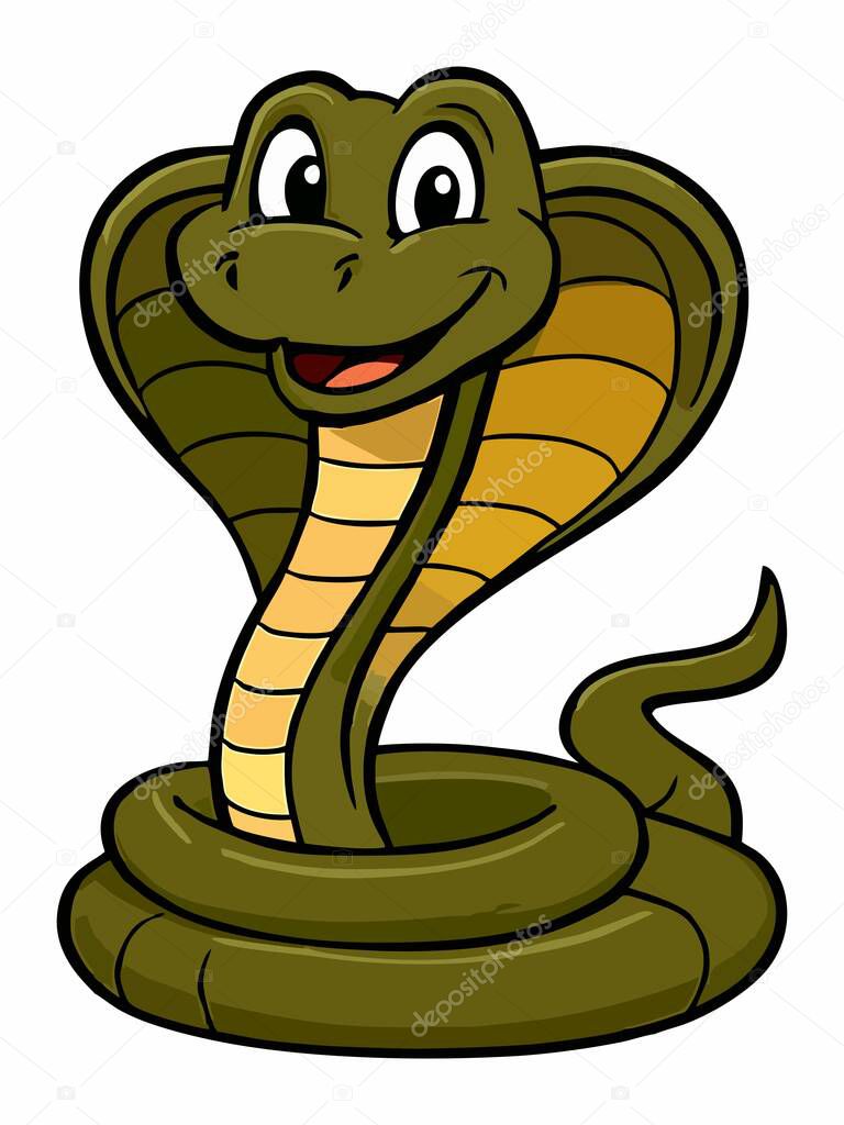 Cute cartoon snake character illustration