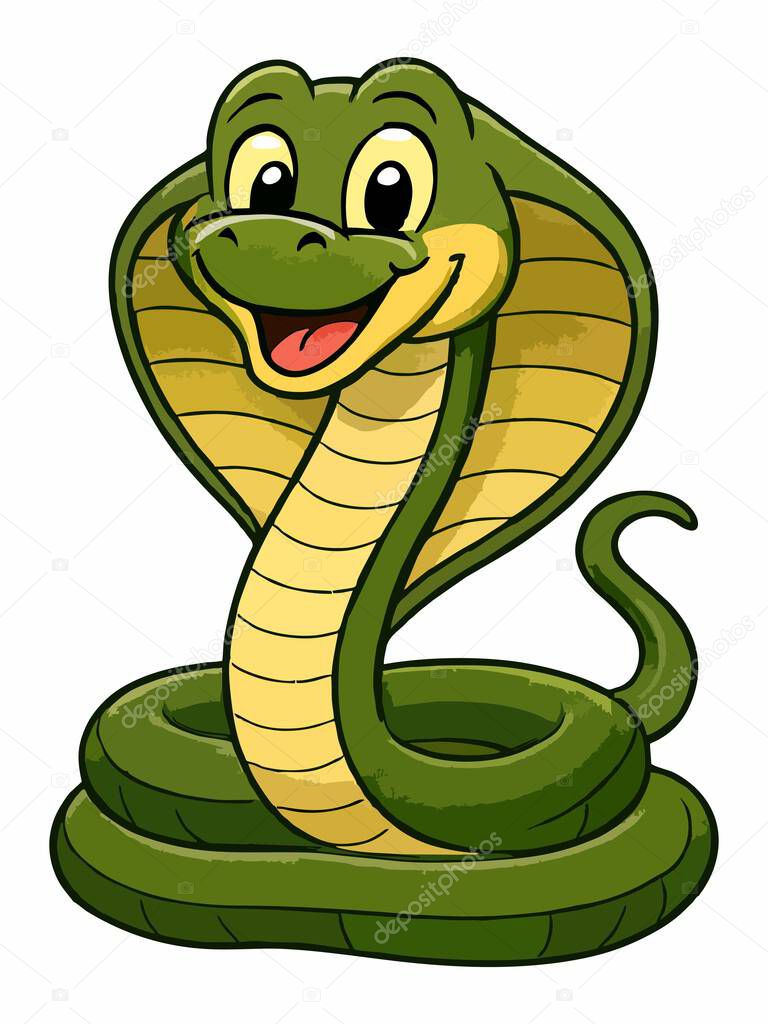Cute cartoon snake character illustration