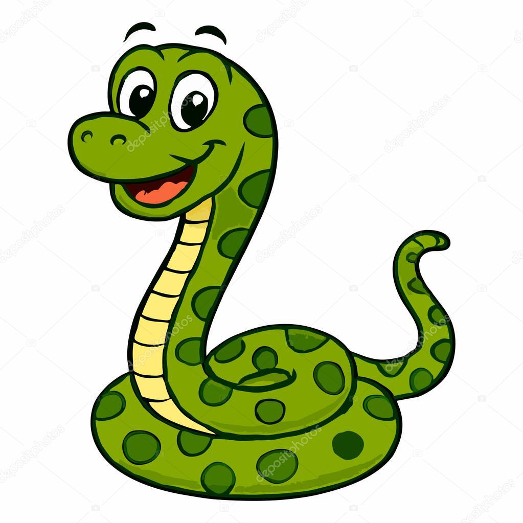 Cute cartoon snake character illustration