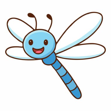 Şirin Dragonfly çizgi film vektör çizimi