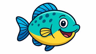 Şirin karikatür balık çizimi