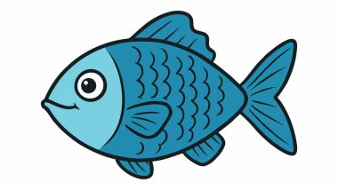 Şirin karikatür balık çizimi