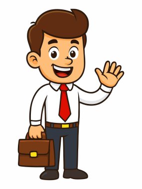 Bir ofis çalışanının karikatür çizimi.