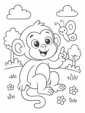 Boyama kitapları, çocuk baskıları, eğitim projeleri veya tasarımlar için siyah beyaz çizimler.