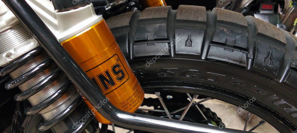 Motorcycle suspension and tire details