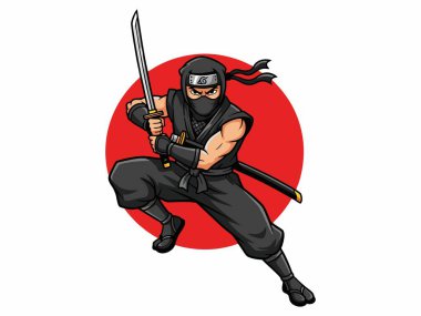 Katanalı bir ninja savaşçısı tasviri