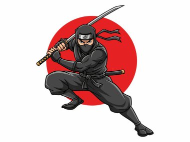 Katanalı bir ninja savaşçısı tasviri