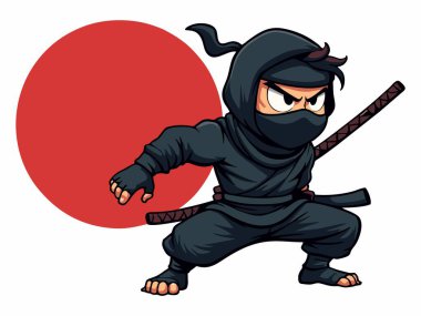 Katanalı bir ninja savaşçısı tasviri