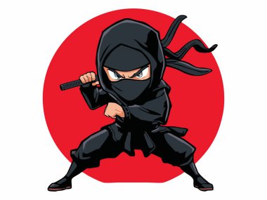 Katanalı bir ninja savaşçısı tasviri
