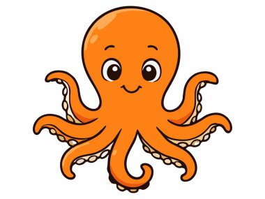 Sevimli Çizgi Roman Ahtapot Çizimi