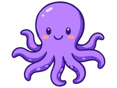 Sevimli Çizgi Roman Ahtapot Çizimi