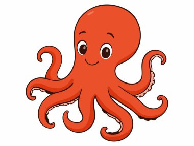 Sevimli Çizgi Roman Ahtapot Çizimi