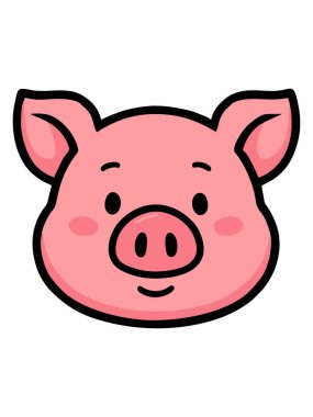 Tatlı çizgi film domuz suratı çizimi