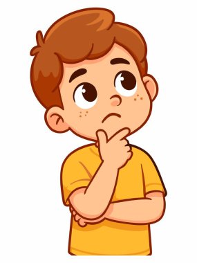 Meraklı bir çocuğun çizgi film çizimi