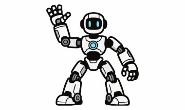 Gelecekçi insansı bir robotun tasviri