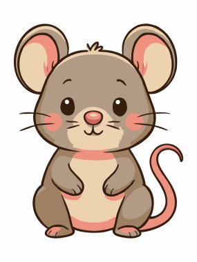 şirin çizgi film fare karakter çizimi