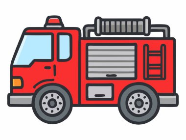 Çizgi film itfaiye aracı illüstrasyonu