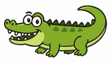 Tatlı çizgi film timsah çizimi