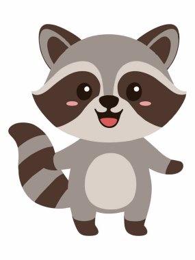 sevimli çizgi Rakun illüstrasyon