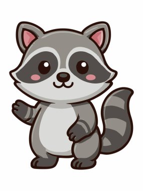 sevimli çizgi Rakun illüstrasyon