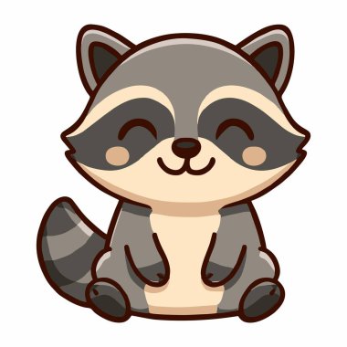 sevimli çizgi Rakun illüstrasyon