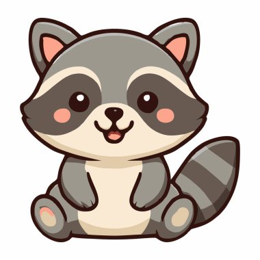 sevimli çizgi Rakun illüstrasyon