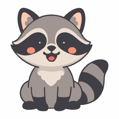 sevimli çizgi Rakun illüstrasyon