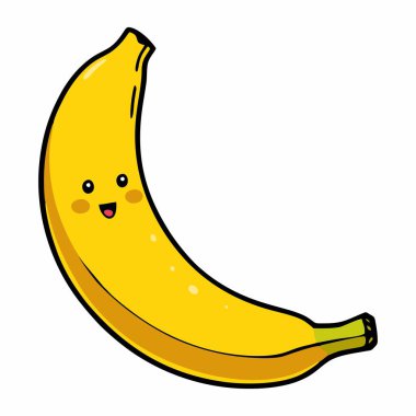 Parlak çizgi film muz çizimi