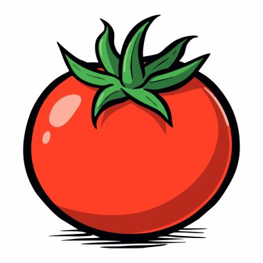 Kırmızı domates karikatürü çizimi