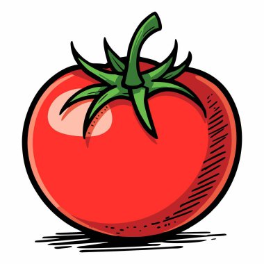 Kırmızı domates karikatürü çizimi