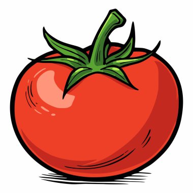 Kırmızı domates karikatürü çizimi