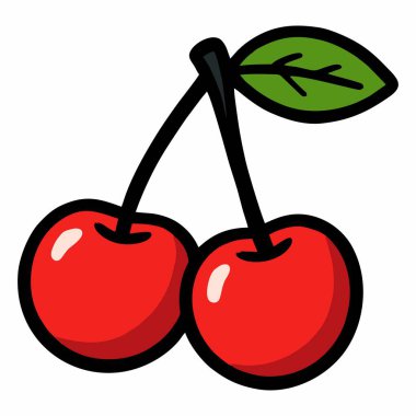 Yeşil yapraklı kırmızı kirazların resmi