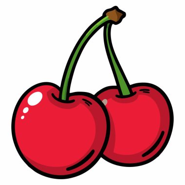 Yeşil yapraklı kırmızı kirazların resmi